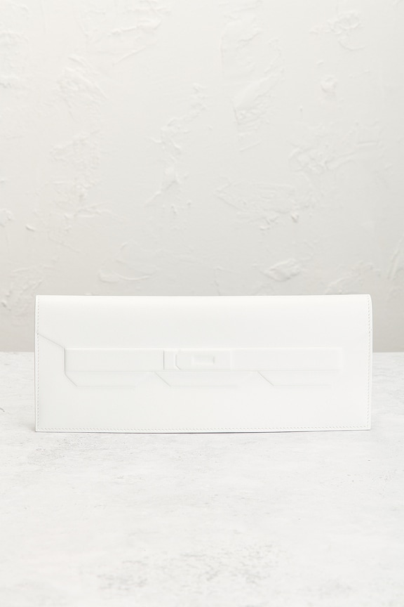 view 2 of 9 Hermes Swift Birkin Shadow Clutch in White