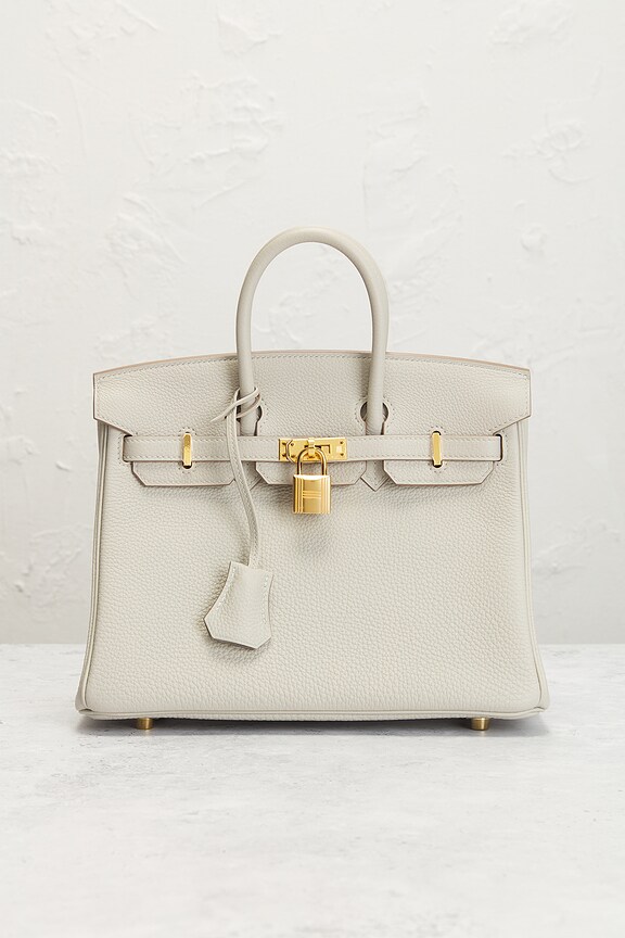 view 2 of 8 Hermes Clemence Birkin 25 Handbag in Gris Neve