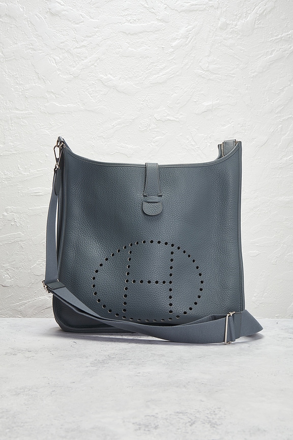 view 2 of 8 Hermes Clemence Evelyne GM Shoulder Bag in Grey
