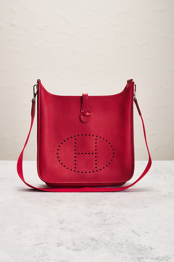 view 2 of 9 Hermes Clemence Evelyne III PM Shoulder Bag in Rouge Casaque