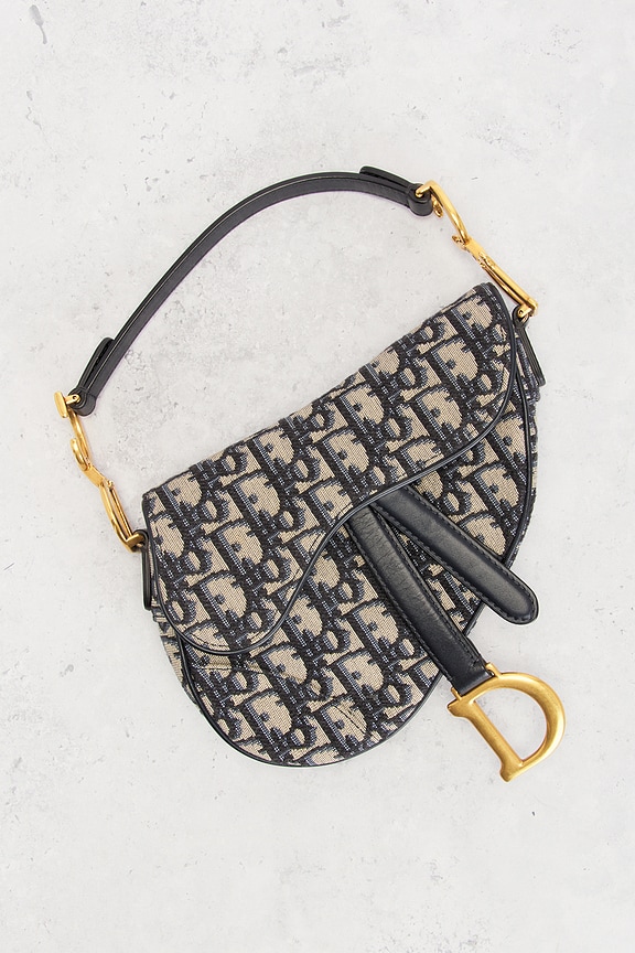 view 2 of 8 Dior Trotter Oblique Saddle Bag in Navy