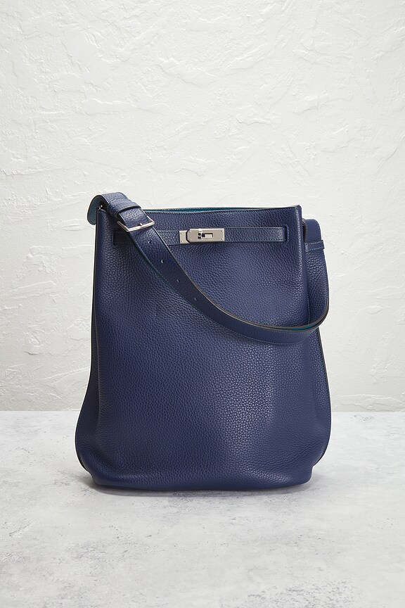 view 2 of 8 Hermes Taurillon Clemence So Kelly 26 Shoulder Bag in Bleu Saphir