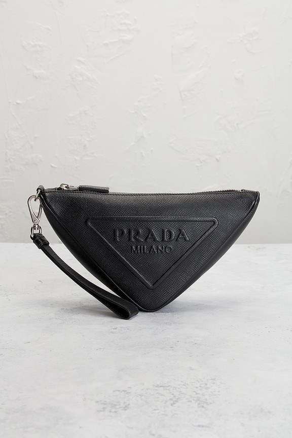 view 2 of 9 Prada Triangle Pouch in Black