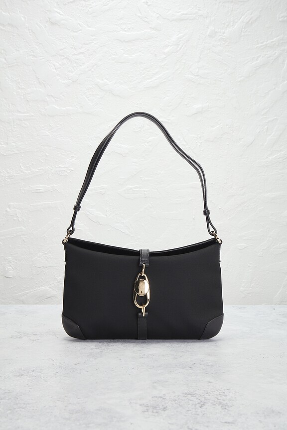 view 2 of 8 Gucci Canvas Shoulder Bag in Black