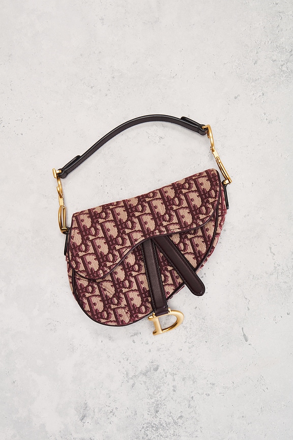 view 2 of 9 Dior Trotter Oblique Saddle Bag in Red