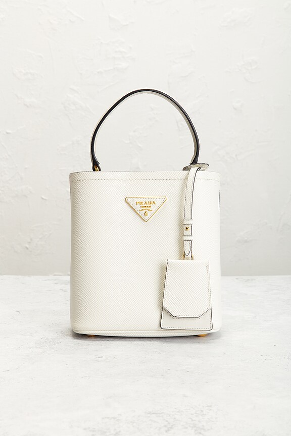 view 2 of 8 Prada Saffiano Panier Bucket Bag in White