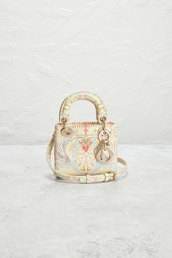 view 2 of 8 Dior Embroidered Lady Dior Micro Handbag in Gold