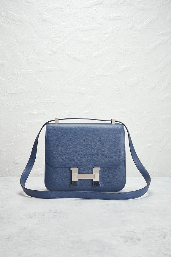 view 2 of 9 Hermes Epsom Constance 24 Shoulder Bag in Bleu Agate