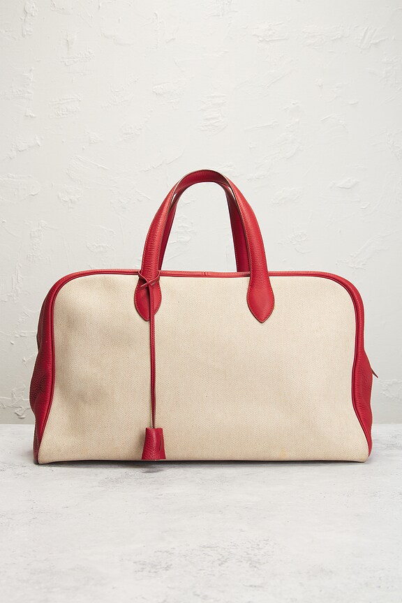 view 2 of 9 Hermes Togo Victoria Handbag in Ivory