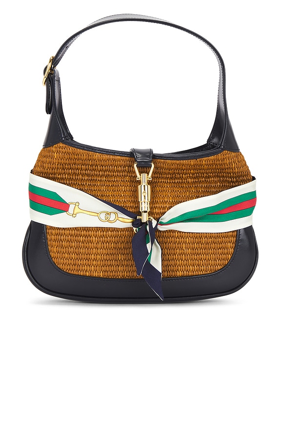view 1 of 8 Gucci Raffia Jackie 1961 Hobo Bag in Brown