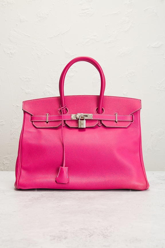 view 2 of 10 Hermes Clemence Candy Birkin 35 Handbag in Rose Tyrien & Rubis