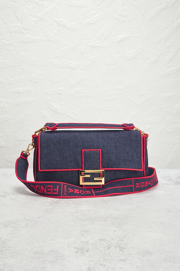 view 2 of 8 Fendi Denim Mama Baguette Shoulder Bag in Navy
