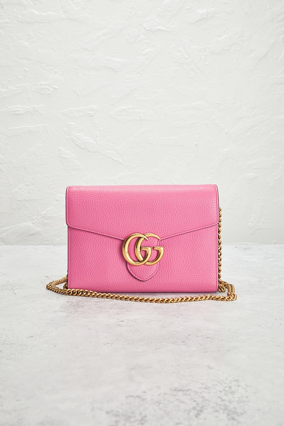 view 2 of 8 Gucci GG Marmont Wallet On Chain in Pink