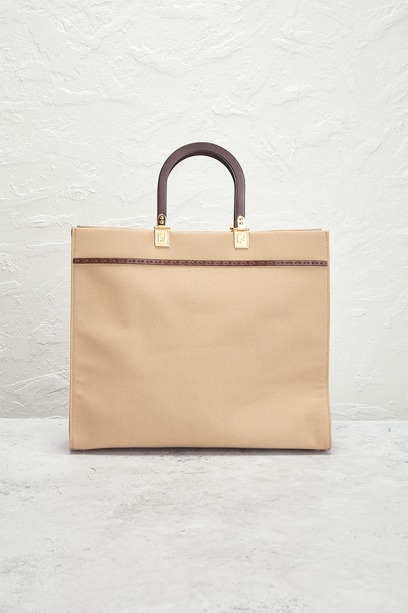 FWRD Renew Fendi Sunshine Shopper Tote Bag in Beige | REVOLVE