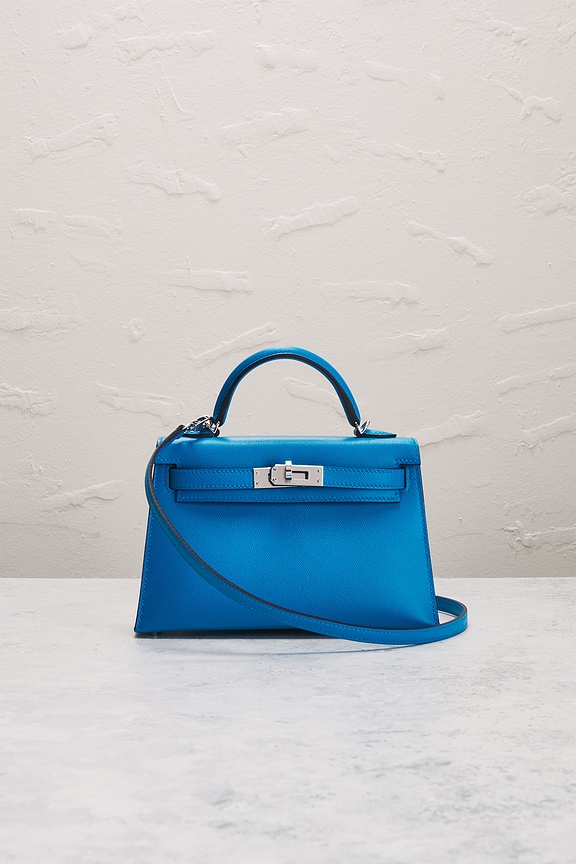 view 2 of 9 Hermes Kelly 20 Handbag in Bleu Zellige