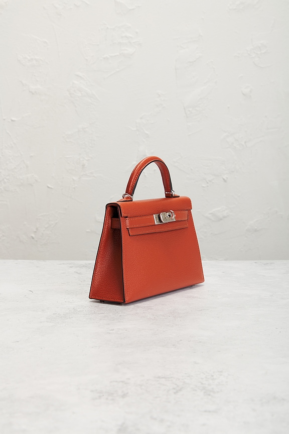 FWRD Renew Hermes Chevre Kelly 20 Sellier Handbag in Brick Rose