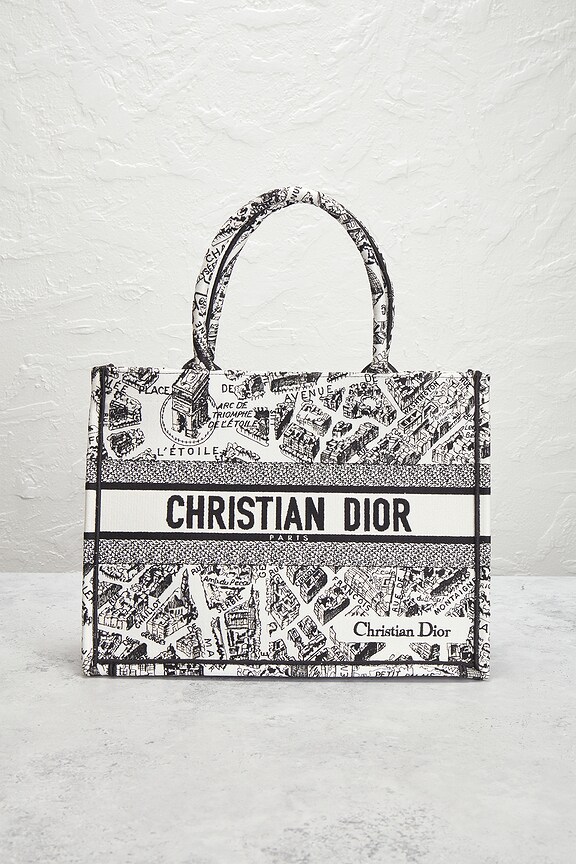 view 2 of 6 Dior Plan De Paris Book Tote Bag in Black & White