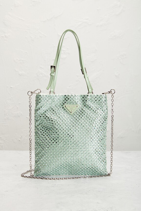 view 2 of 8 Prada Crystal Satin Handbag in Aqua