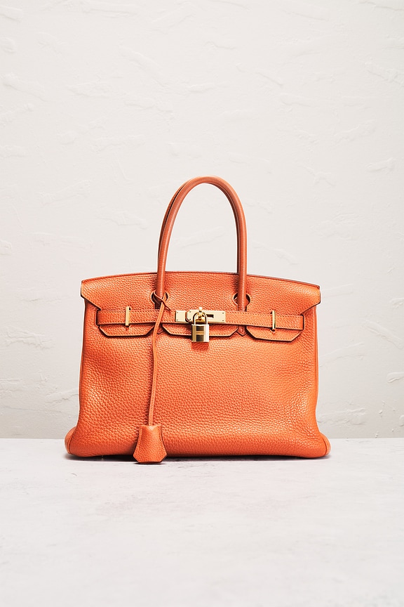 view 2 of 9 Hermes Clemence Birkin 30 Handbag in Orange