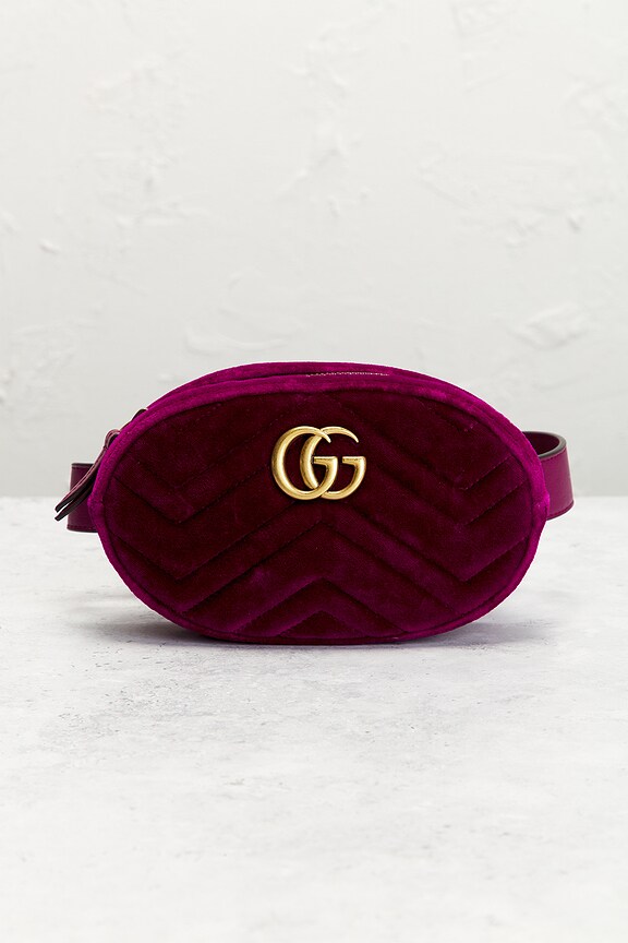 view 2 of 10 Gucci Velvet GG Marmont Waist Bag in Purple