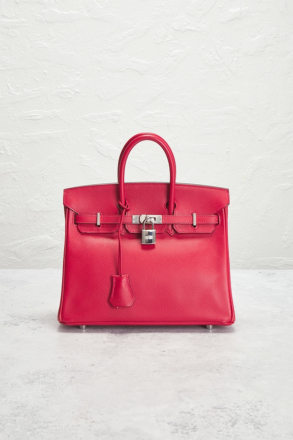 view 2 of 10 Hermes Veau Epsom Birkin 25 Handbag in Rouge Casaque