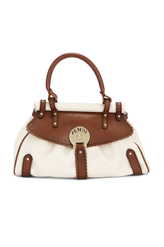 view 1 of 8 Fendi Magic Handle Bag in White & Brown