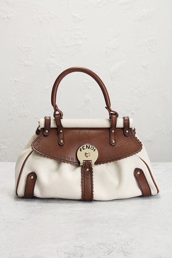 view 2 of 8 Fendi Magic Handle Bag in White & Brown