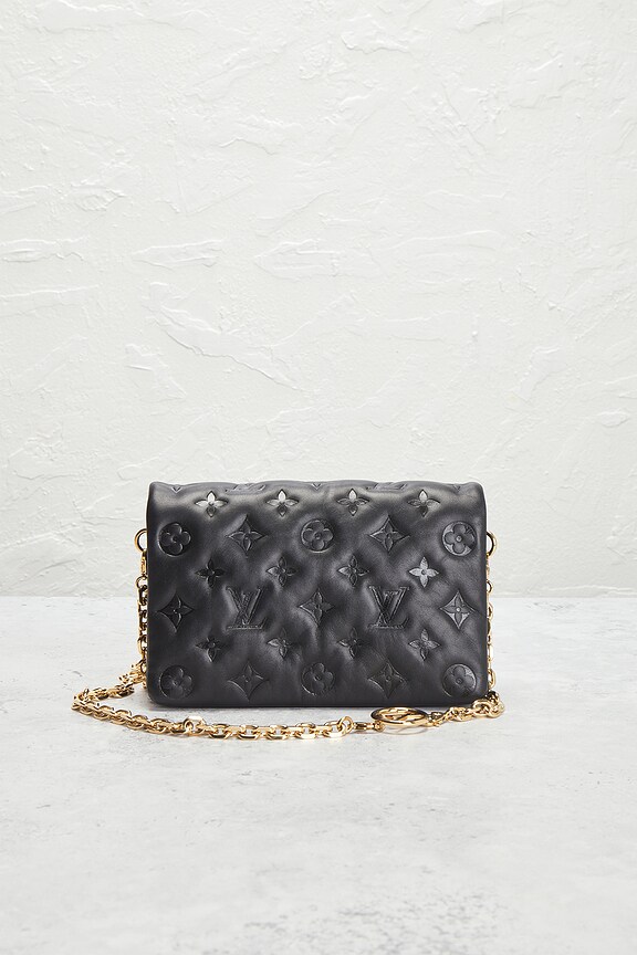 view 2 of 8 Louis Vuitton Lambskin Embossed Coussin Pochette Shoulder Bag in Black