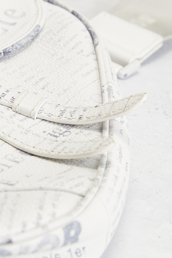 FWRD Renew Dior Newspaper Saddle Bag in White | REVOLVE