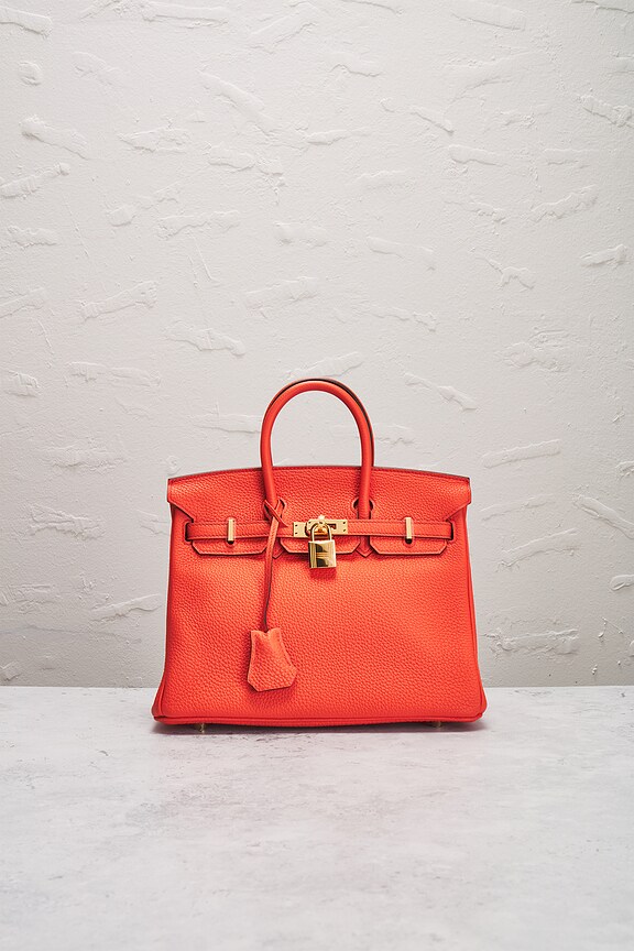 view 2 of 10 Hermes Togo Birkin 25 Handbag in Poppy Orange