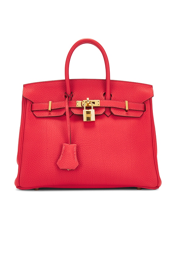 view 1 of 10 Hermes Togo Birkin 25 Handbag in Rouge Pivoine