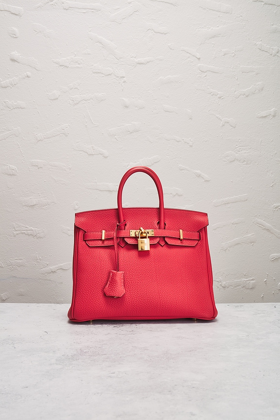 view 2 of 10 Hermes Togo Birkin 25 Handbag in Rouge Pivoine