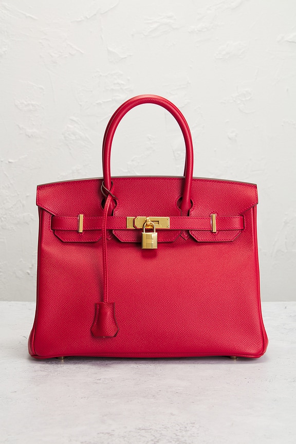 view 2 of 8 Hermes Epsom Birkin 30 Handbag in Rouge Casaque