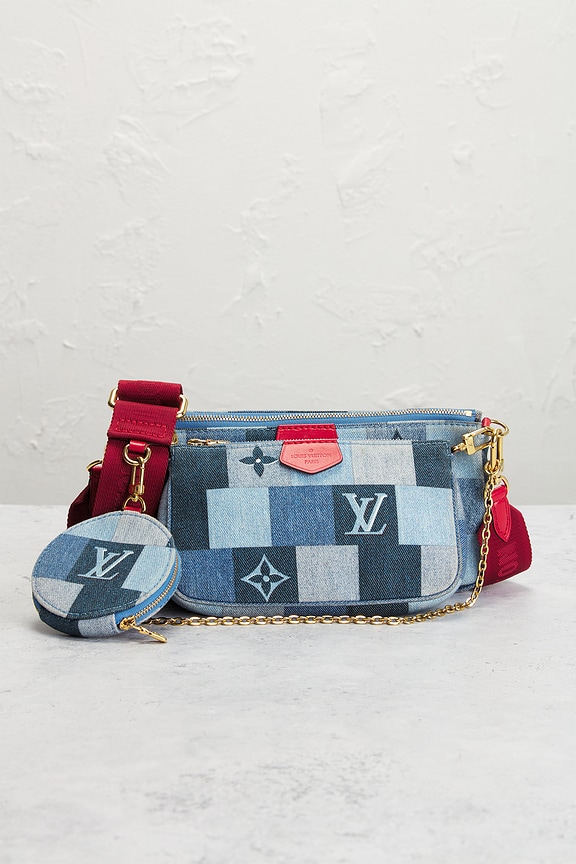 view 2 of 9 Louis Vuitton Denim Damier Pochette Accessoires Shoulder Bag in Blue