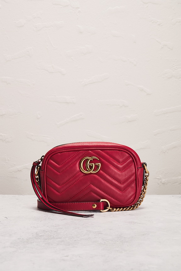 view 2 of 9 Gucci Mini GG Marmont Shoulder Bag in Red