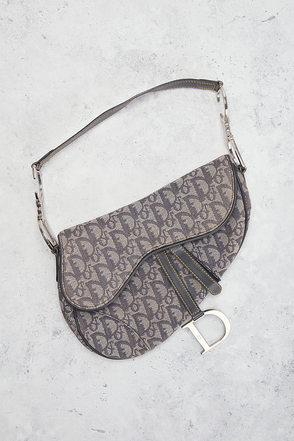 view 2 of 8 Dior Diorissimo Saddle Bag in Navy