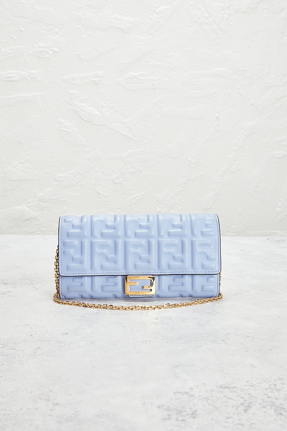 view 2 of 10 Fendi Embossed FF Continental Wallet On Chain in Blue