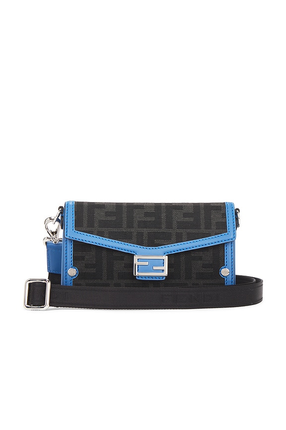 view 1 of 8 Fendi Zucca Baguette Soft Trunk Phone Pouch in Blue