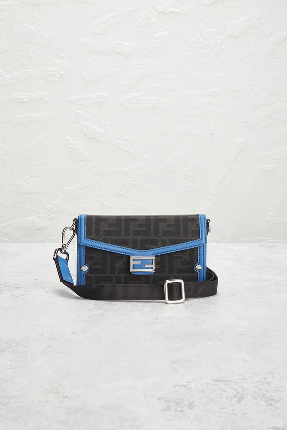 view 2 of 8 Fendi Zucca Baguette Soft Trunk Phone Pouch in Blue