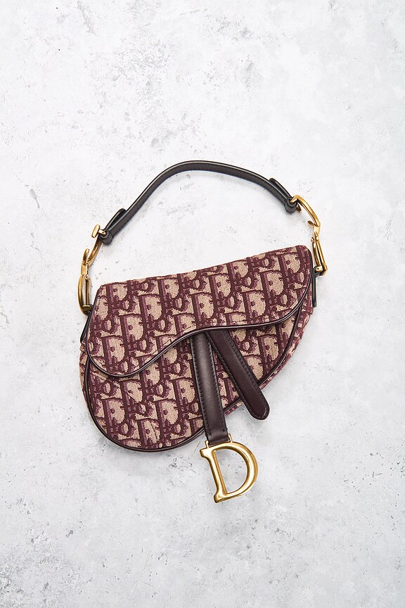 view 2 of 7 Dior Trotter Oblique Mini Saddle Bag in Red