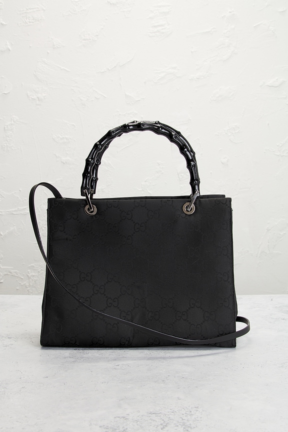 view 2 of 7 Gucci Bamboo Tote Bag in Black