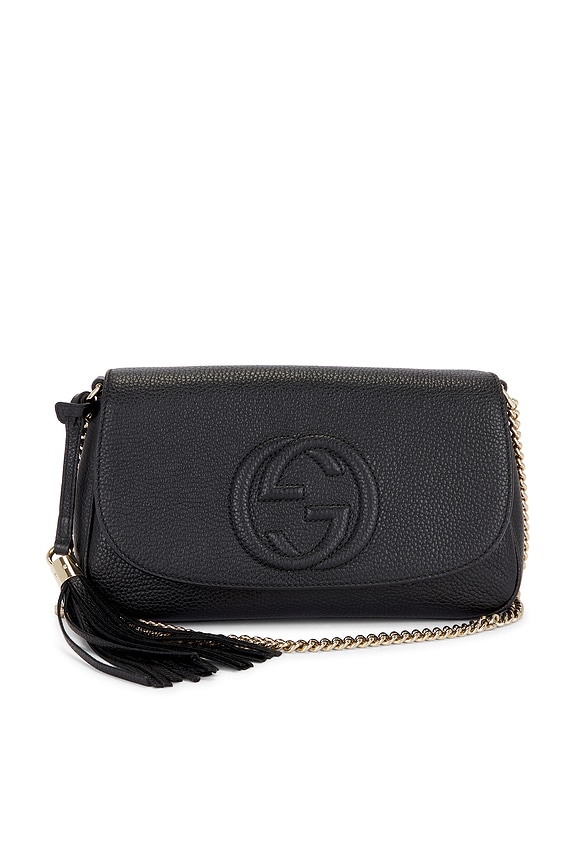 view 1 of 9 Gucci Soho Tassel East West Flap Shoulder Bag in Black