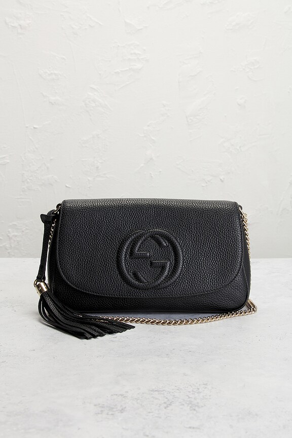 view 2 of 9 Gucci Soho Tassel East West Flap Shoulder Bag in Black