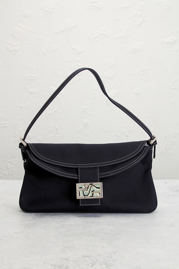 view 2 of 9 Fendi Denim Baguette Shoulder Bag in Blue