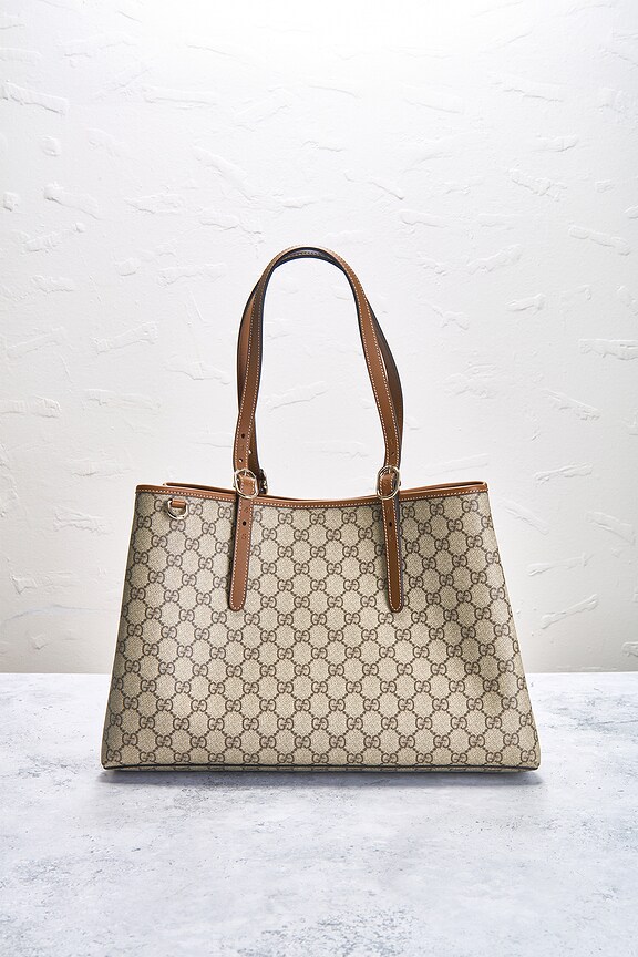 view 2 of 8 Gucci GG Emblem Tote Bag in Beige