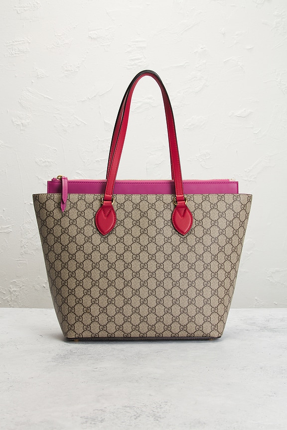 view 2 of 8 Gucci GG Supreme Bucket Tote Bag in Beige