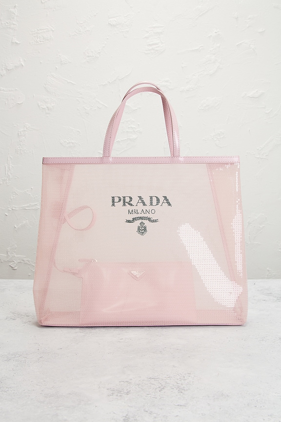 view 2 of 9 Prada Rete Paillettes Tote Bag in Pink