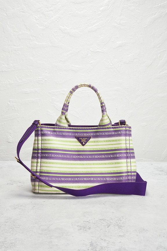 view 2 of 9 Prada Striped Canapa Tote Bag in Multi