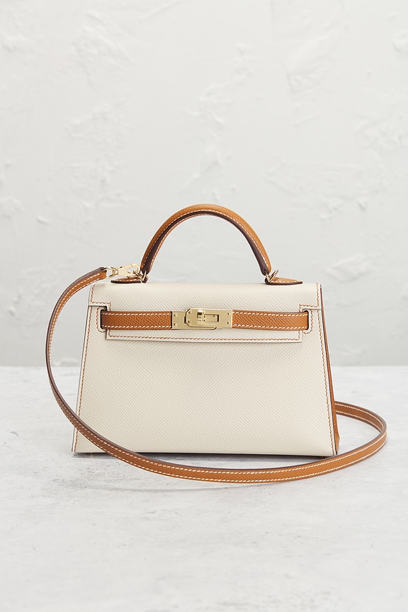 view 2 of 7 BOLSO HERMES in Nata & Gold