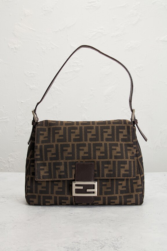 view 2 of 8 Fendi Zucca Mama Baguette Shoulder Bag in Tobacco Brown